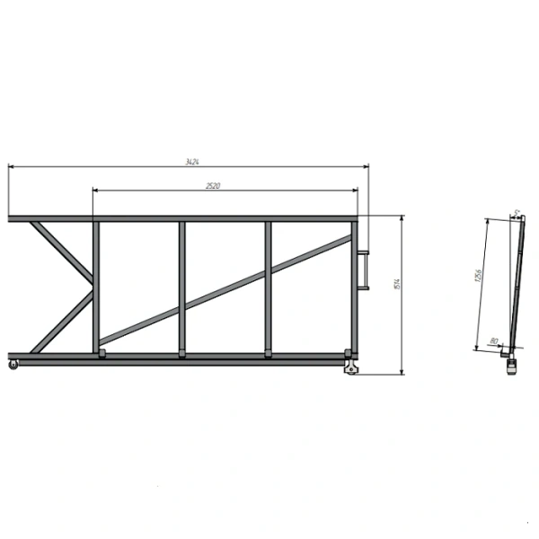 Стеллаж для вертикального хранения листового металла 2,5х1,25_1т_6к